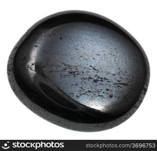 haematite cabochon mineral isolated on white background
