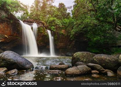Haew Suwat Waterfall in Khao Yai National Park, Thailand