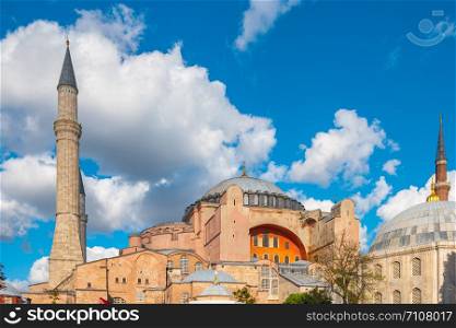Hagia Sofia with clearly blue sky in Istanbul city, Turkey.