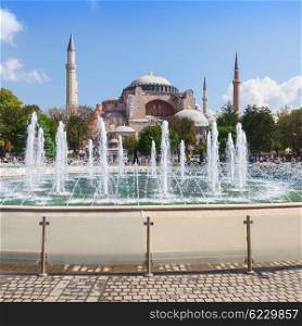 Hagia Sophia in Istanbul, Turkey. Hagia Sophia is the greatest monument of Byzantine Culture.