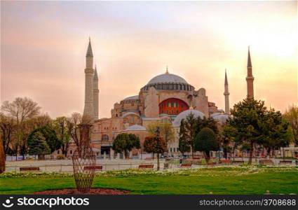Hagia Sophia in Istanbul, Turkey in the morning