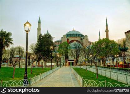 Hagia Sophia in Istanbul, Turkey in the morning