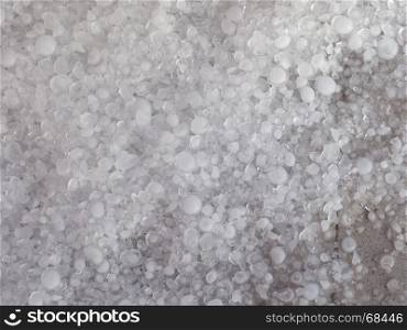 hail in stormy weather background. hail large amount of grains of ice following a storm useful as a background
