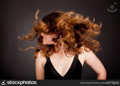 Hair flick by young model