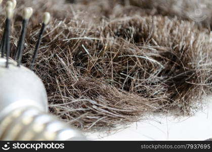 hairbrush with hair background concept hair loss and healthy Hair