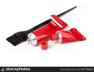 Hairdresser tools, closeup on white background with clipping path
