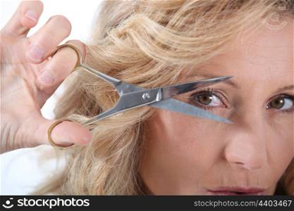 Hairdresser with scissors