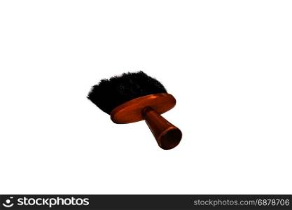 Hairdressing accessories, Professional soft brush for neck and face on white background.