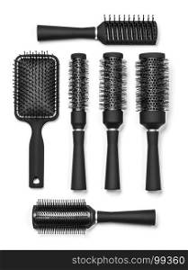 Hairdressing tools on white background