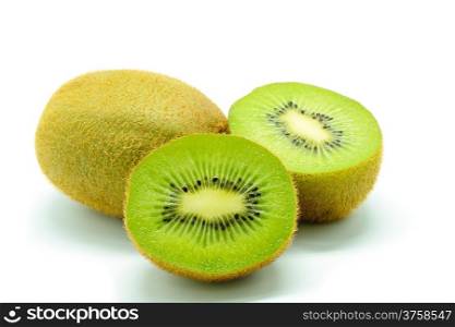 Hairy fresh Kiwi fruit, isolated on a white background