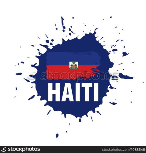 Haiti national flag, vector illustration on a white background. Haiti flag, vector illustration on a white background