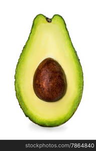 Half of avocado isolated on white