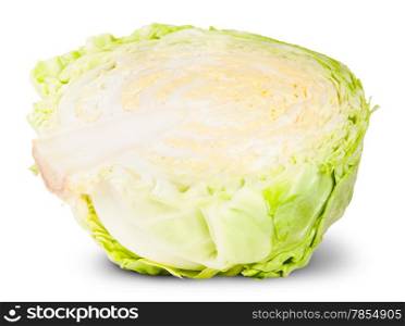 Half Of Cabbage Isolated On White Background