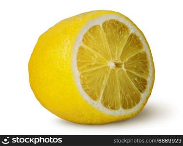Half of juicy lemon isolated on white background