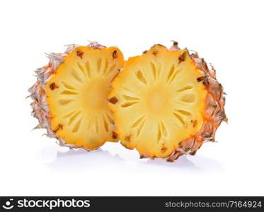 Half of pineapple isolated on the white background.
