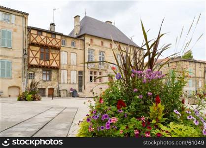 Half-timbered house on the Place de Bar le Duc . Half-timbered house on the Place de Bar le Duc in the department of the Meuse in France