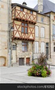 Half-timbered house on the Place de Bar le Duc . Half-timbered house on the Place de Bar le Duc in the department of the Meuse in France