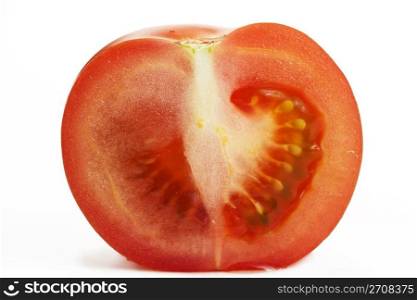half tomato. one half tomato isolated on white background