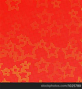 Halftone Star Background. Yellow Red Starry Dotted Texture. Pop Art Pattern.. Halftone Star Background. Yellow Red Starry Dotted Texture. Pop Art Pattern