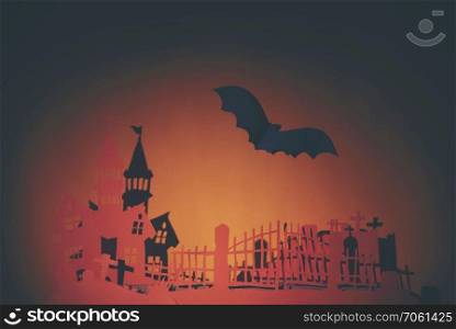 Halloween background concept, on yellow background
