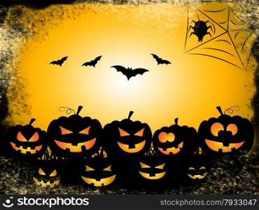 Halloween Bats Indicating Trick Or Treat And Horror Haunting