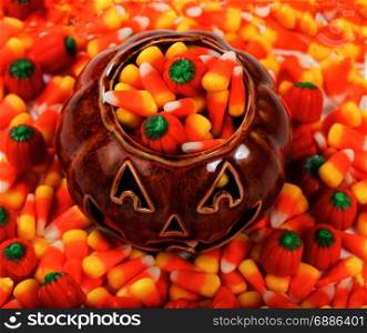 Halloween Candy Treats in Pumpkin container