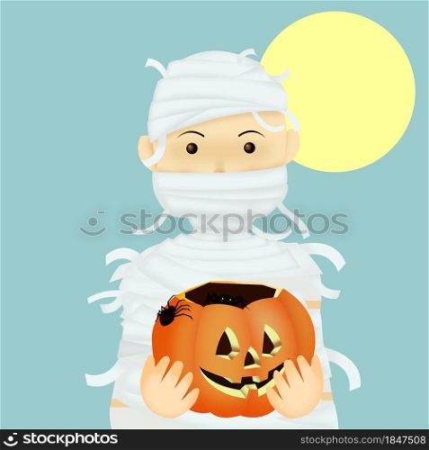 Halloween child wearing a mask
