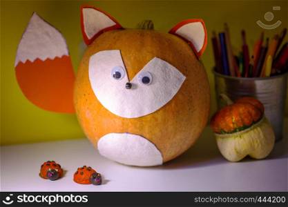 Halloween - children's creativity of a pumpkin