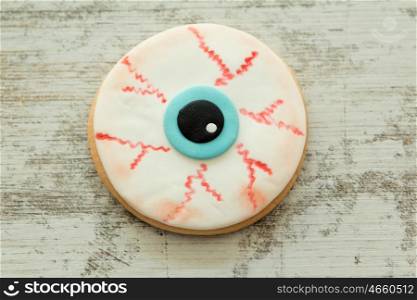 Halloween cookie with eye shape. Sweet tradition