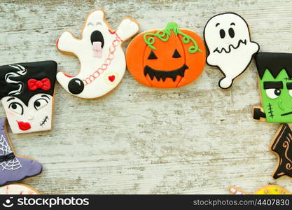 Halloween cookies with different shapes. Sweet tradition