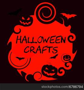 Halloween Crafts Indicating Trick Or Treat And Design Artwork