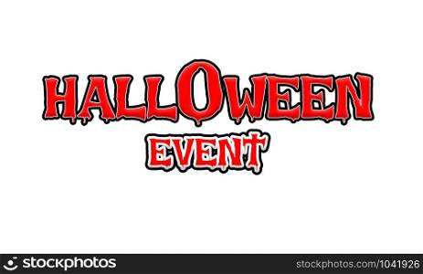 halloween event Red-White-Black Stamp Text on white backgroud