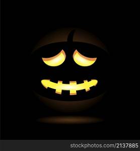 Halloween Icon Isolated on Black Background. Cartoon Pumpkin Mask.. Halloween Icon Isolated on Black Background. Cartoon Pumpkin Mask