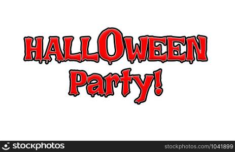 Halloween Party Red-White-Black Stamp Text on white backgroud