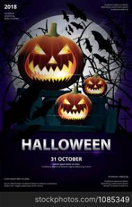 Halloween Poster Template Design Vector Illustration