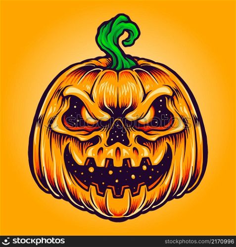 Halloween Pumpkin Creepy Smile Vector illustrations for your work Logo, mascot merchandise t-shirt, stickers and Label designs, poster, greeting cards advertising business company or brands.