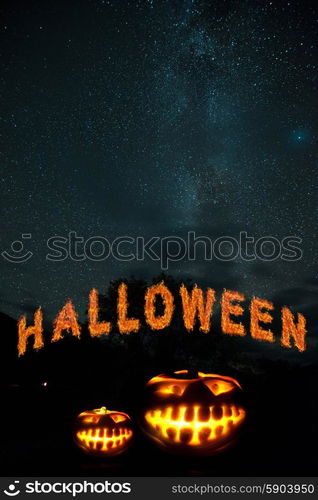 Halloween pumpkin. Halloween pumpkin with scary face on black backgound