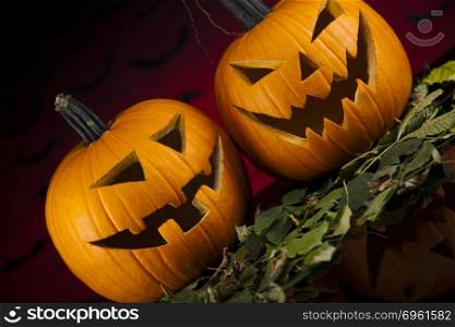 Halloween pumpkin Jack, bright colorful vivid theme