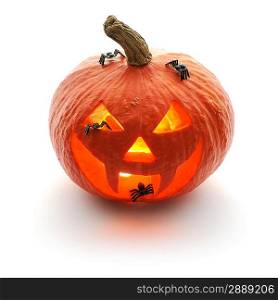 Halloween pumpkin Jack O&acute;Lantern isolated on white