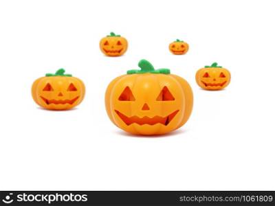 Halloween Pumpkin toy isolated on white background, with clipping path