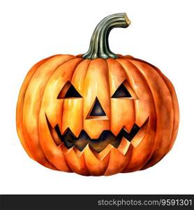 Halloween pumpkins clip art watercolor illustration, Jack O Lantern
