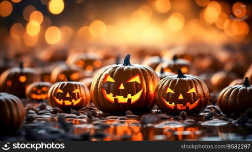 Halloween pumpkins decoration background for Halloween celebration