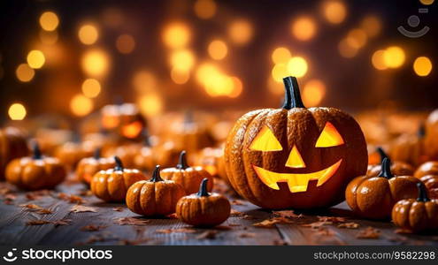 Halloween pumpkins decoration background for Halloween celebration