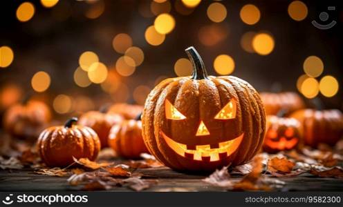 Halloween pumpkins decoration background for Halloween celebration