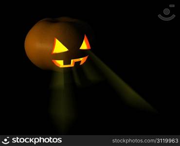 Halloween&rsquo;s orange pumpkin over black
