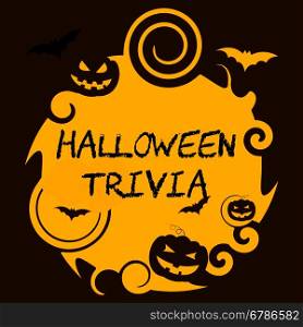Halloween Trivia Indicating Trick Or Treat And Knowledge Quiz