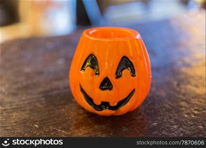 hallowen pumpkin on a table