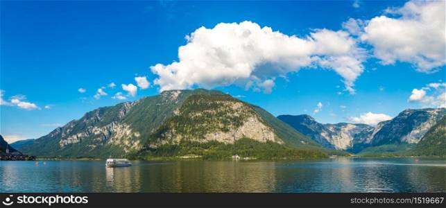Hallstatt lake, Salzkammergut, Alps, Austria in a beautiful summer day