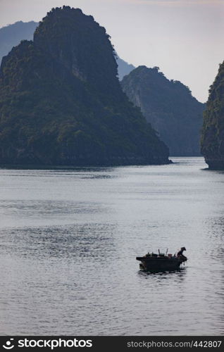 Halong bay in Vietnam. UNESCO World Heritage Site.