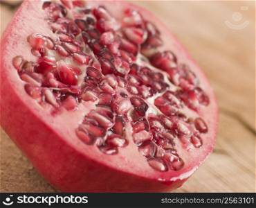 Halved fresh pommegranate